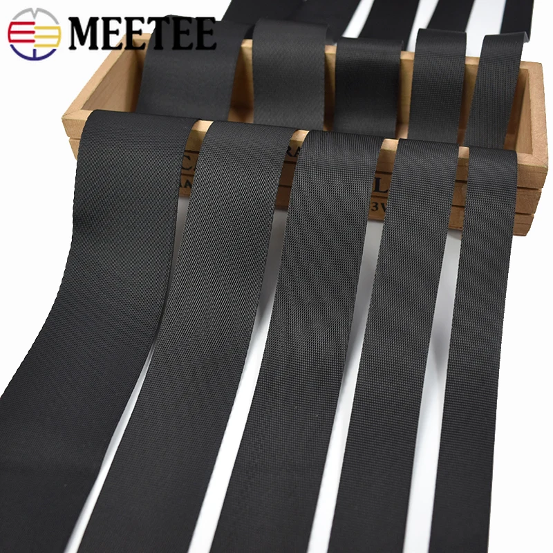 Binding Tape Bias - Fita de nylon preta grossa, 5m,