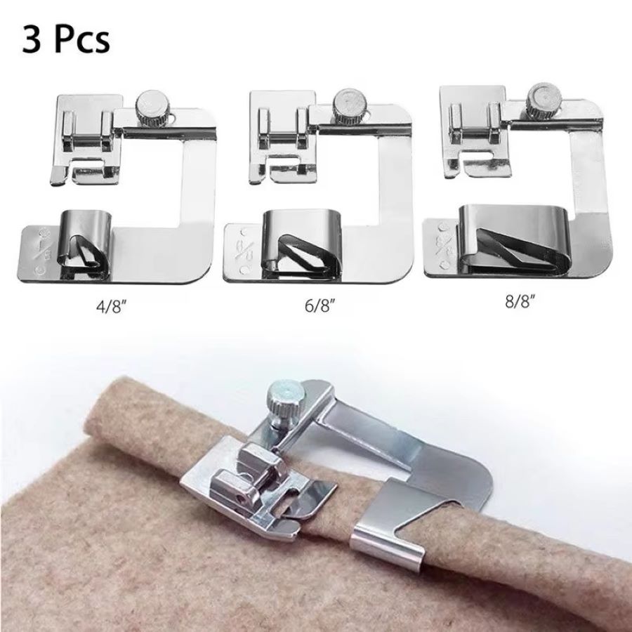 Sewing Machine Fabric - 1-3 Peças Calcador de Bainha Enrolada