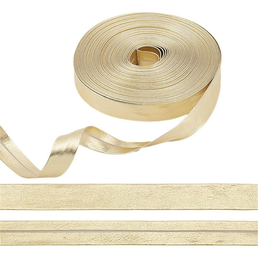 Binding Tape Bias - 9.8 jardas guarnição de couro dourado