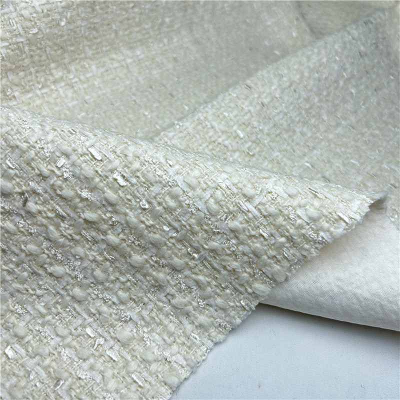 Sewing Tweed - Bege francês luxo drapeado franja tecido