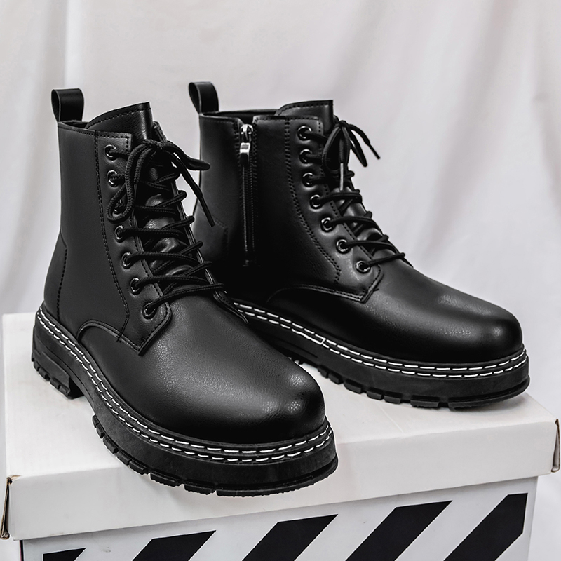 Botas masculinas de couro enve - Sewing Garment avaliação e preço