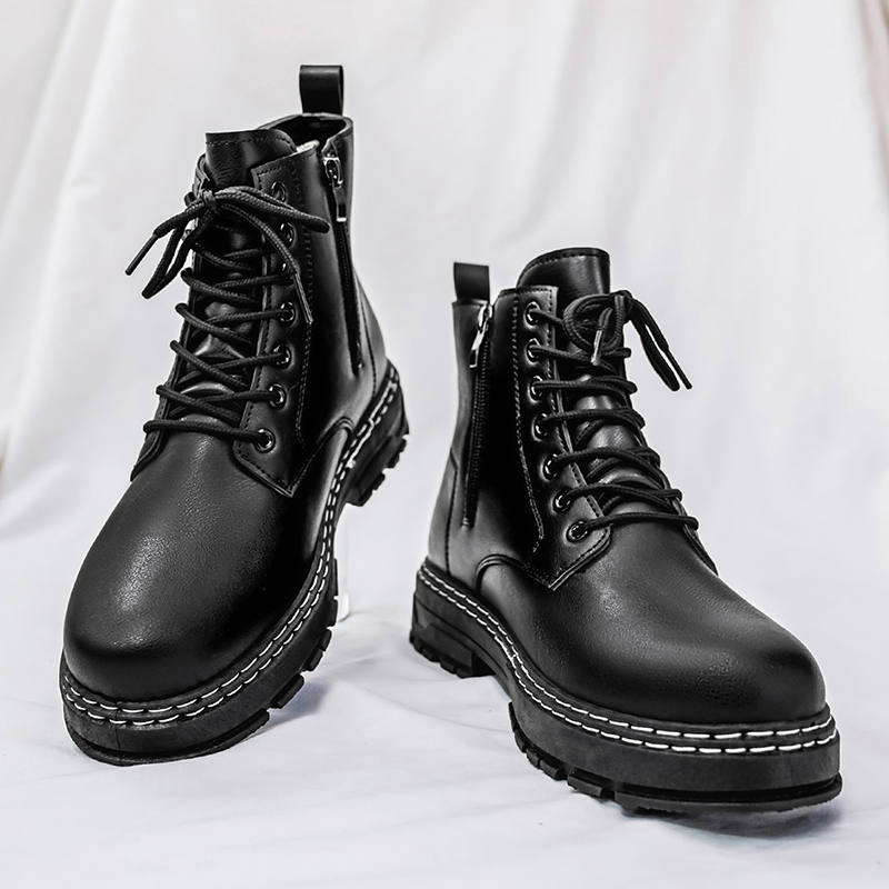 Botas masculinas de couro enve - Sewing Garment avaliação e preço
