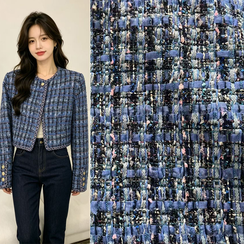 Tecido Premium de Tweed Azul T - Sewing Tweed avaliação e preço