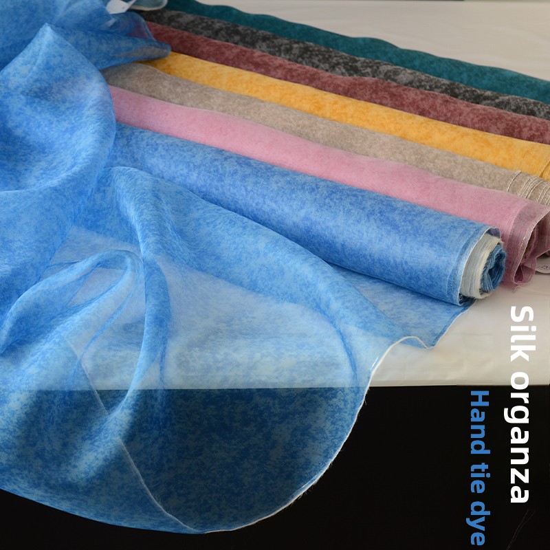 Tecido de organza de seda tie- - Sewing Tie Dye avaliação e preço