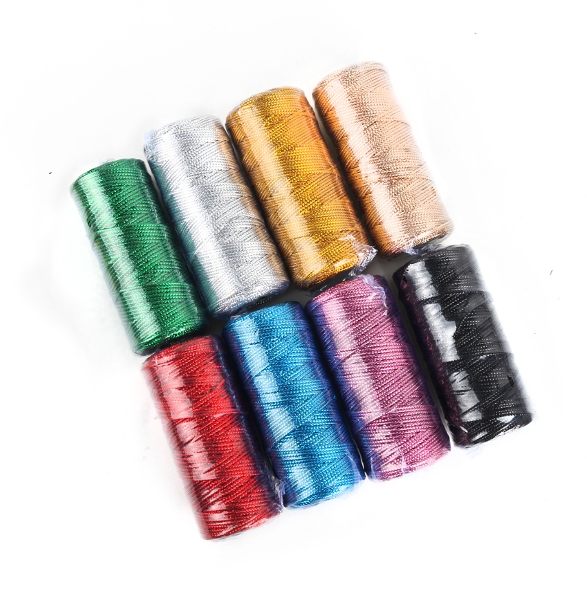 Corda de macrame dourada e pra - Sewing Thread In Textile avaliação e preço