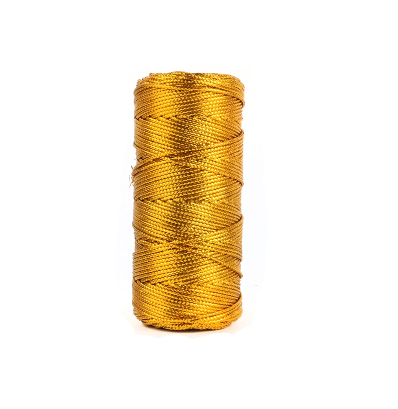 Corda de macrame dourada e pra - Sewing Thread In Textile avaliação e preço