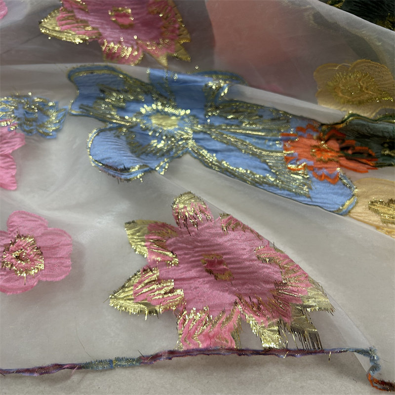 Tecido Jacquard Organza L100cm - Sewing Thread In Textile avaliação e preço