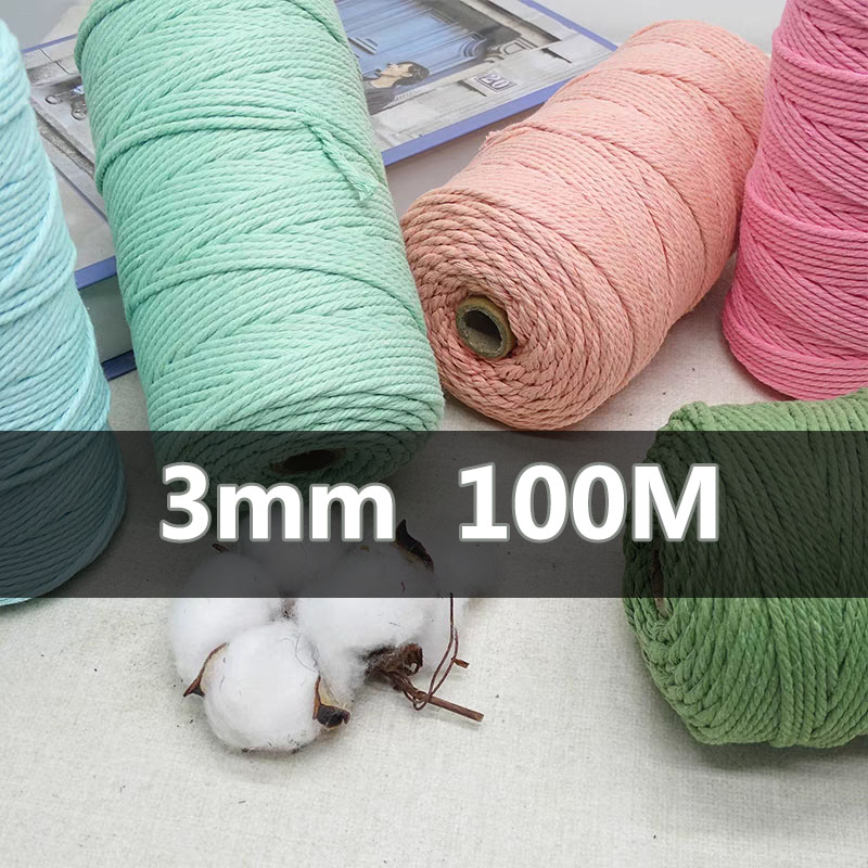 3mm 100m macrame cabo corda fi - Sewing Thread In Textile avaliação e preço